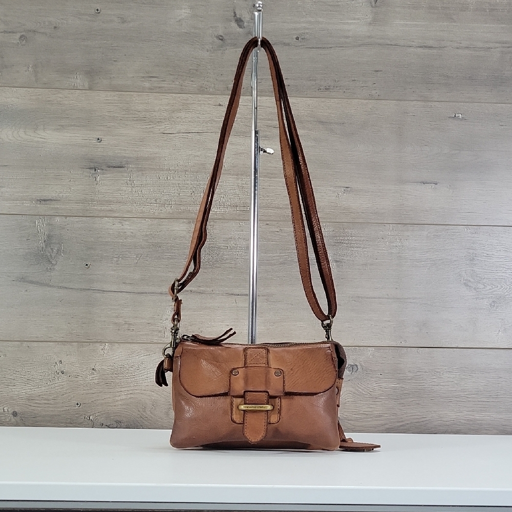 Harbour 2Nd for Anthropologie Brown Leather Crossbody Belt Bag